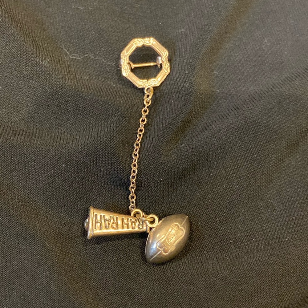Antique Boyfriend Football pin.  Double pin brooch.    Perfect for the Swiftie